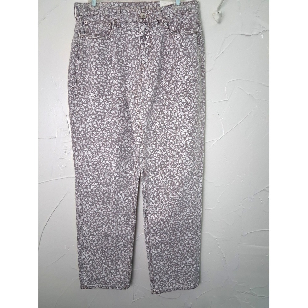 American Eagle Size 8 90's Straight Floral Jeans NWT 30 W ‎ 29 Inseam  10 Rise
